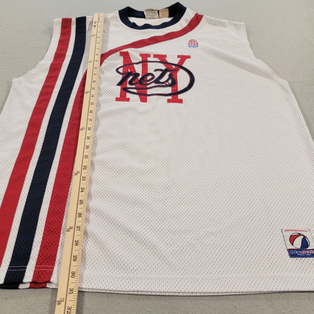 Vintage FUBU Athletic NY Nets ABA‎ Hardwood Classics Mesh Jersey Men's XL White - Picture 9 of 12